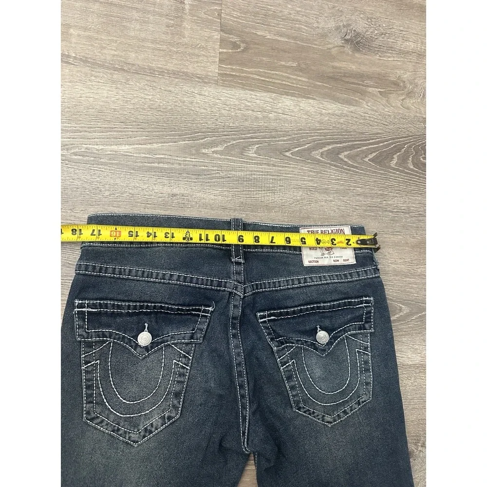 True Religion Ricky Flap Mens 34x28 Jeans Thick Stitches Jeans Relaxed Straight